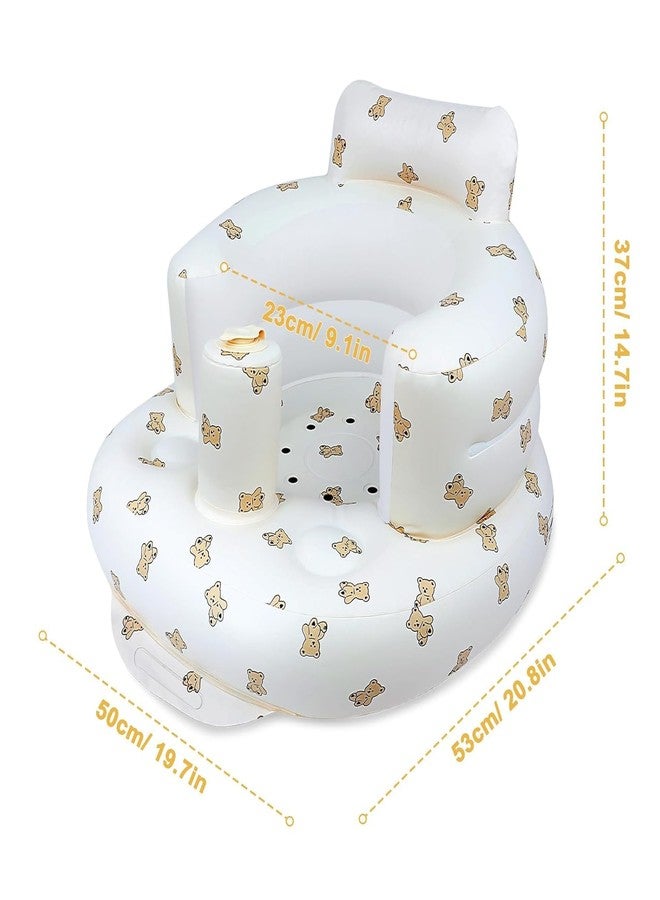 Tarkan Inflatable Baby Support Seat for 3-36 Months, 100% Safe Blow Up Chair with Built-in Air Pump, Infant Floor Seat (Bear) - Image 4