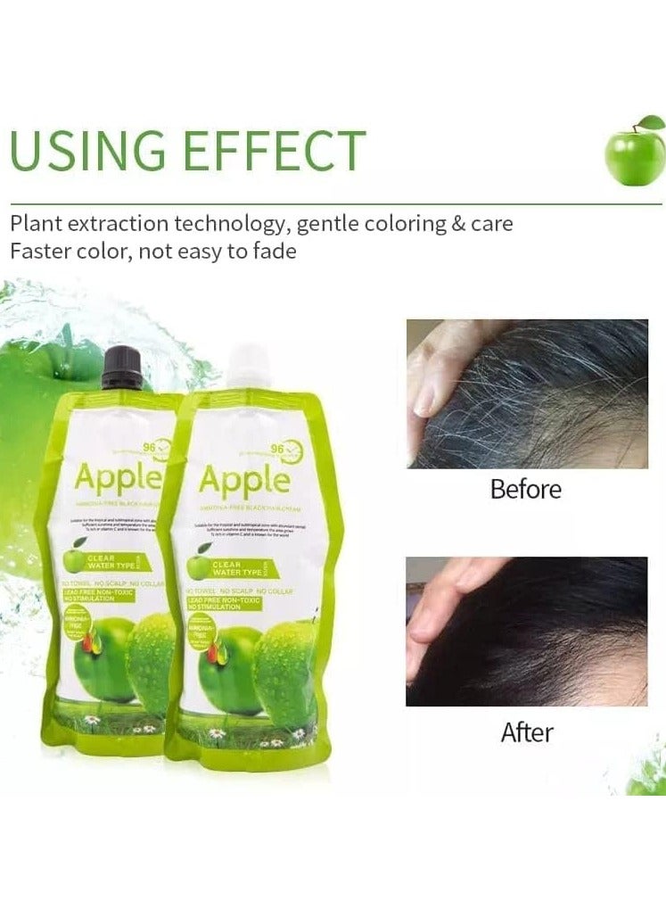 Apple Apple Fruit Black Hair Cream Natural Black Hair Dye - 500ml+500ml - Image 3
