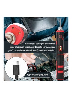 NIBEMINENT Rechargeable Soldering Iron With Accessories Black/Red/Silver  - Image 4