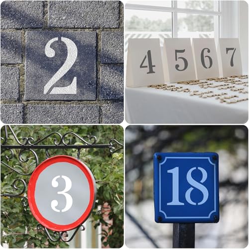 Duozea 6 Inch Number Stencils Set, Plastic Numbers Stencils Reusable Digital Templates for Painting on Road, Wall, Wood - Image 5
