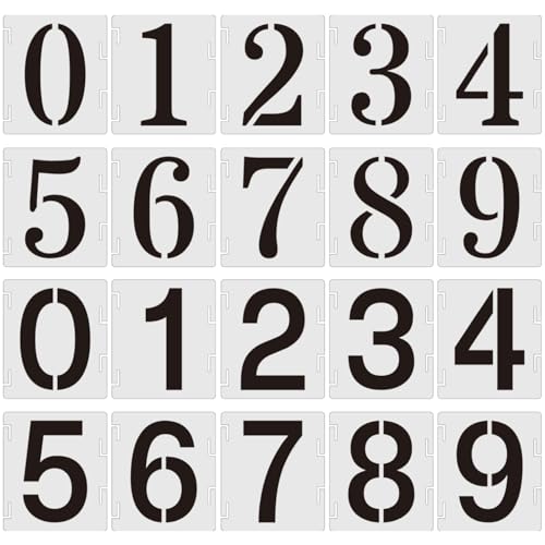 Duozea 6 Inch Number Stencils Set, Plastic Numbers Stencils Reusable Digital Templates for Painting on Road, Wall, Wood - Image 1