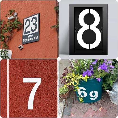 Duozea 6 Inch Number Stencils Set, Plastic Numbers Stencils Reusable Digital Templates for Painting on Road, Wall, Wood - Image 4