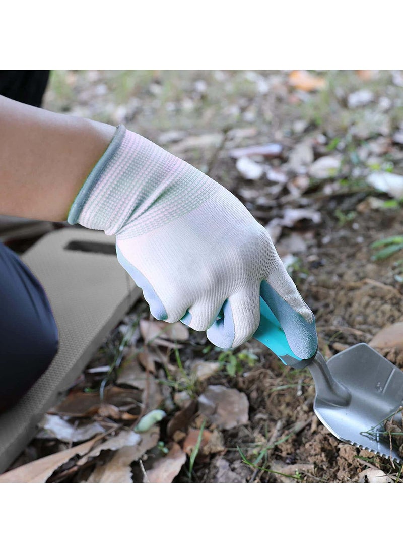 إكسفور Gardening Gloves for Women and Ladies, 2 Pairs Breathable Rubber Coated Yard Garden Gloves, Outdoor Protective Work Gloves with Grip (One Size, Red + Green) - Image 3