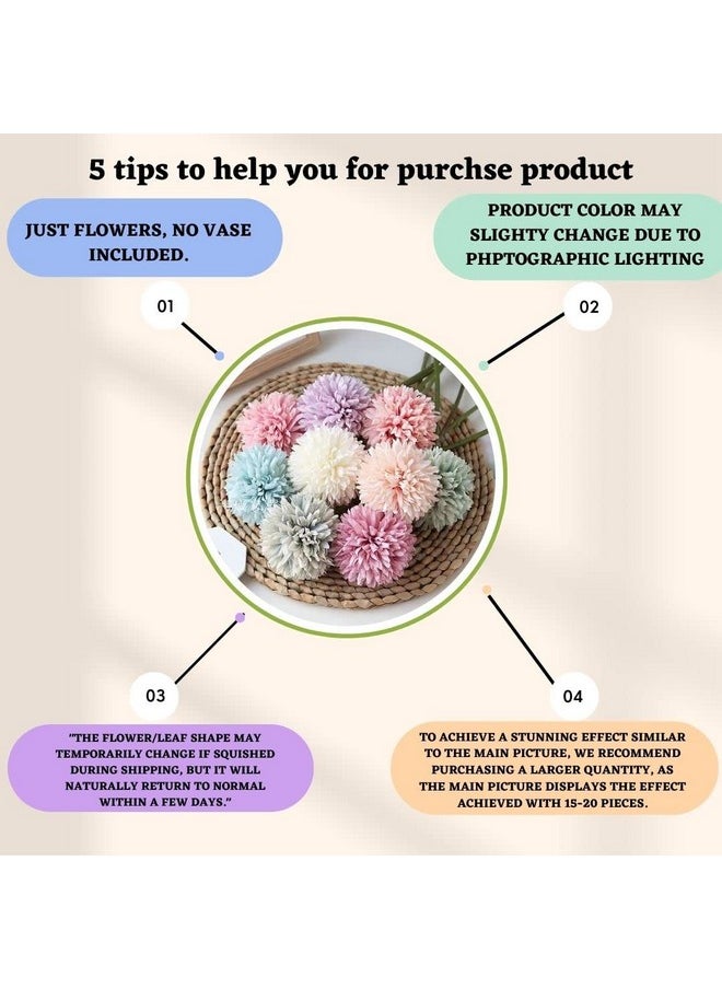 10 Pcs Artificial Chrysanthemum Hydrangea Ball Flower Stick For Home Bedroom Balcony Wedding Decoration Plants (Multi Pack Of 10) (Without Vase)(Fabric) - pzsku/ZF51555986BB9CED877E7Z/45/_/1720185770/596ab843-0634-4ab8-9ba3-5570477b7174