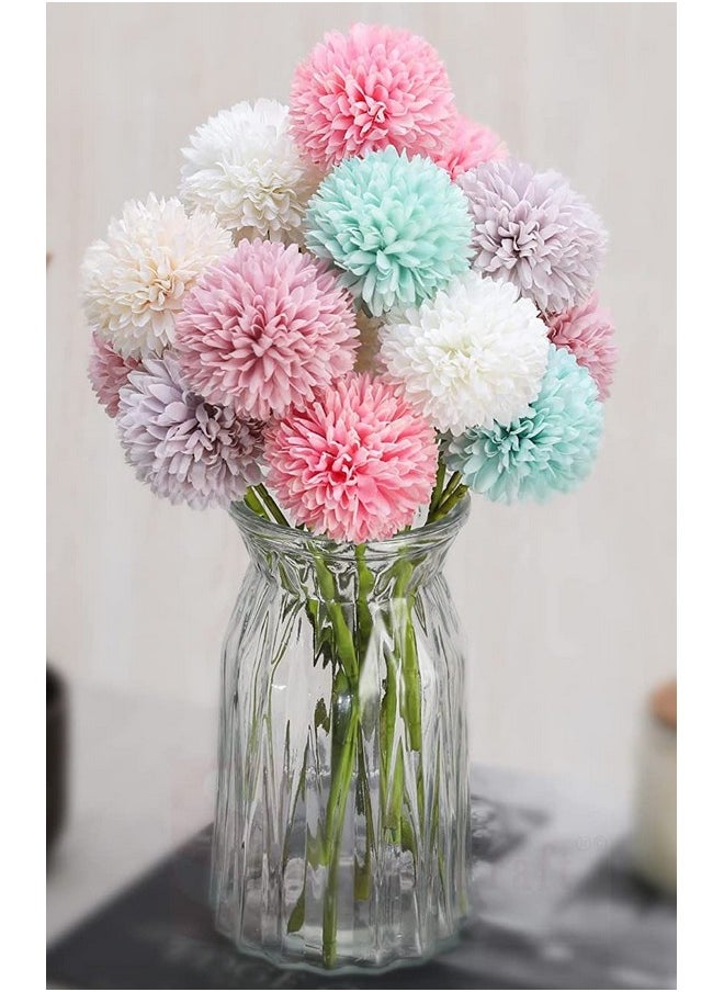 10 Pcs Artificial Chrysanthemum Hydrangea Ball Flower Stick For Home Bedroom Balcony Wedding Decoration Plants (Multi Pack Of 10) (Without Vase)(Fabric) - pzsku/ZF51555986BB9CED877E7Z/45/_/1720185776/cb08f622-416c-4295-a78d-179e13859182