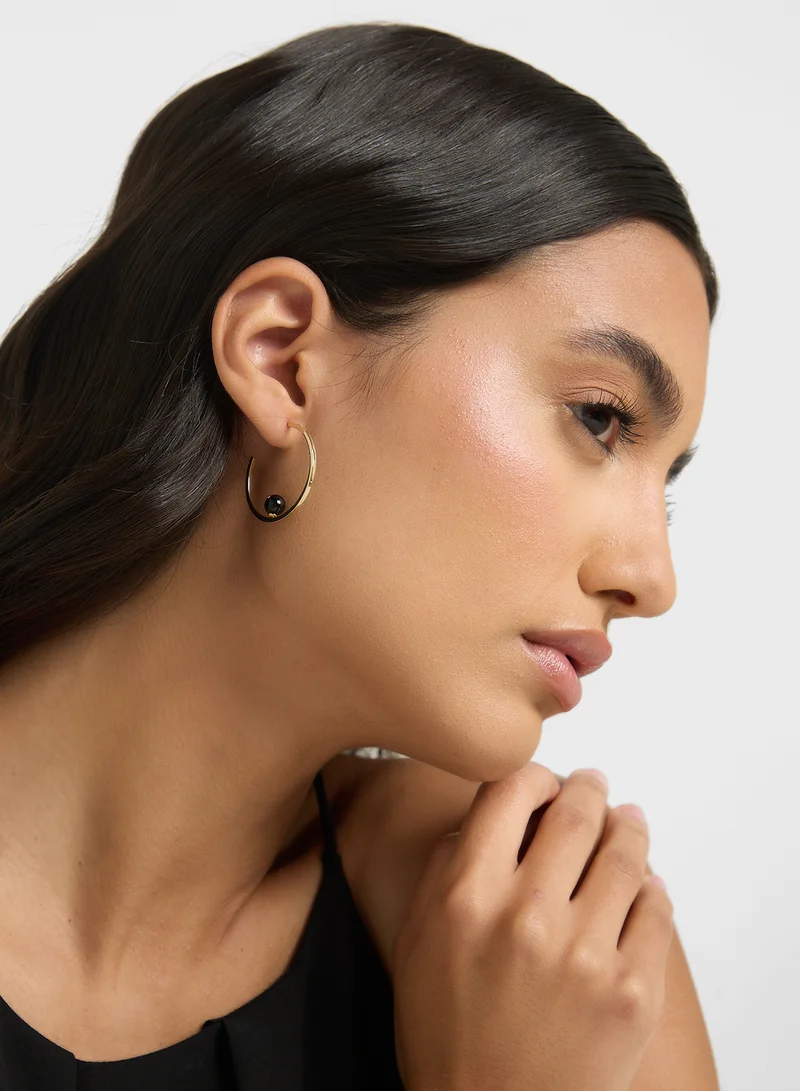TOMMY HILFIGER Semi-Precious Hoop Earrings
