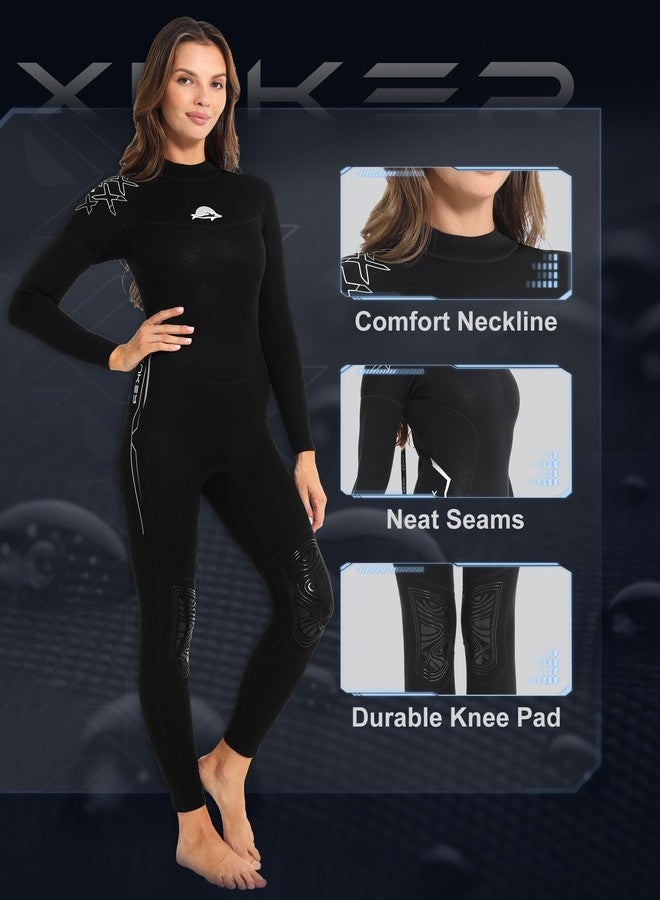 XUKER Wetsuit Women, 2mm Neoprene Long Sleeve Full Body Back Zip Wet Suit in Cold Water for Diving Surfing Snorkeling Kayaking Swimming Scuba Water Sports - Image 4