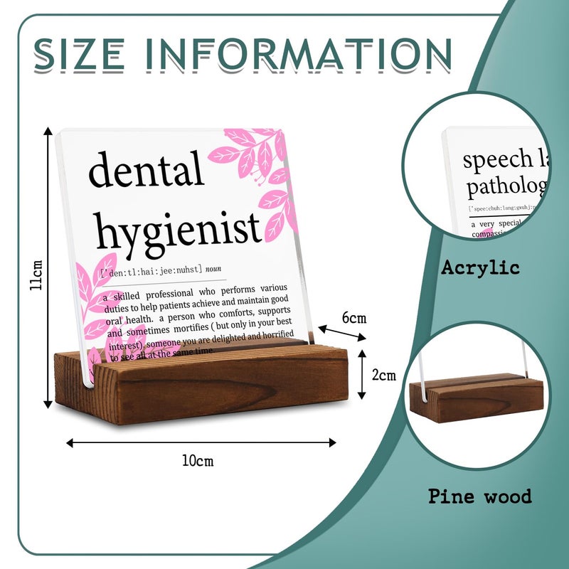 YODOCAMP Appreciation Gifts for Dental Hygienist Clear Desk Decor Sign  Dental Definition Thank You Gift for Assistant Her Graduation Retirement  Dentist Plaque Signs for Dental Clinic Office Decor - Image 4