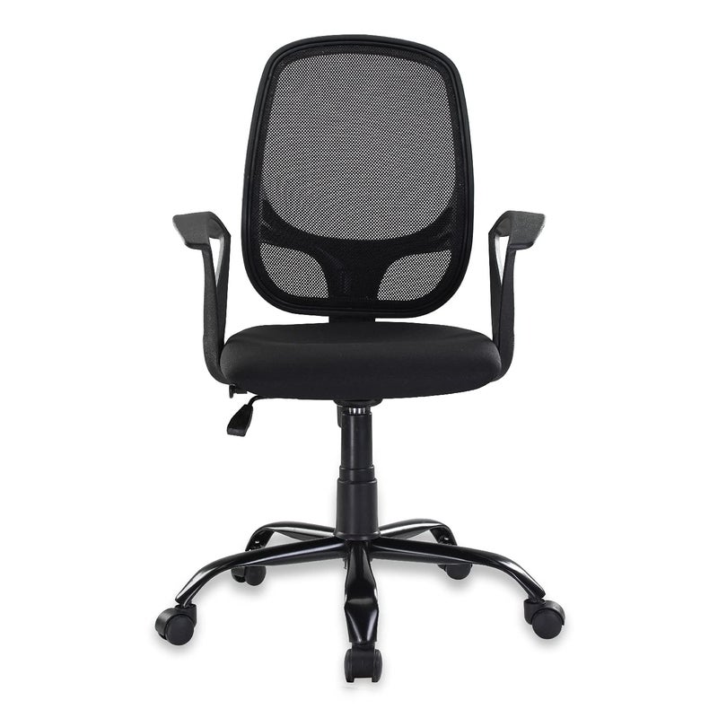 FURNICOM CHAIRS Spark Mesh Mid Back Ergonomic Office Chair Breathable Mesh Fabric Metal Base Black - Image 4