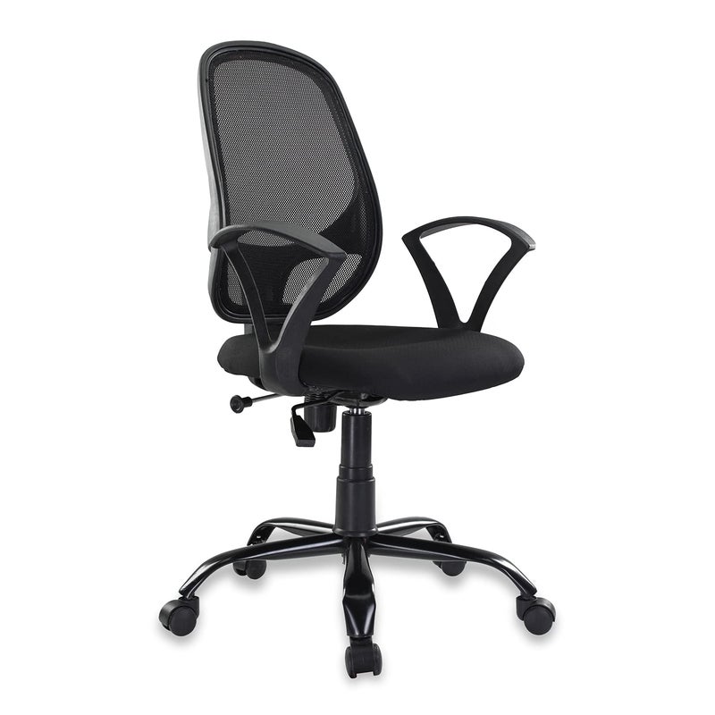 FURNICOM CHAIRS Spark Mesh Mid Back Ergonomic Office Chair Breathable Mesh Fabric Metal Base Black - Image 3