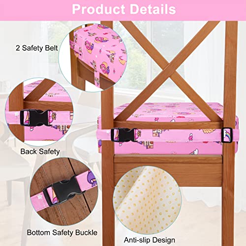 KOXUIUF Toddler Booster Seat for kitchen chair Dining Table, Washable Thick Strong Support Portable Booster Chair for Toddlers Eating, Easy Cleaning Booster Seat Cushion Detachable with Adjustable Straps - Image 2