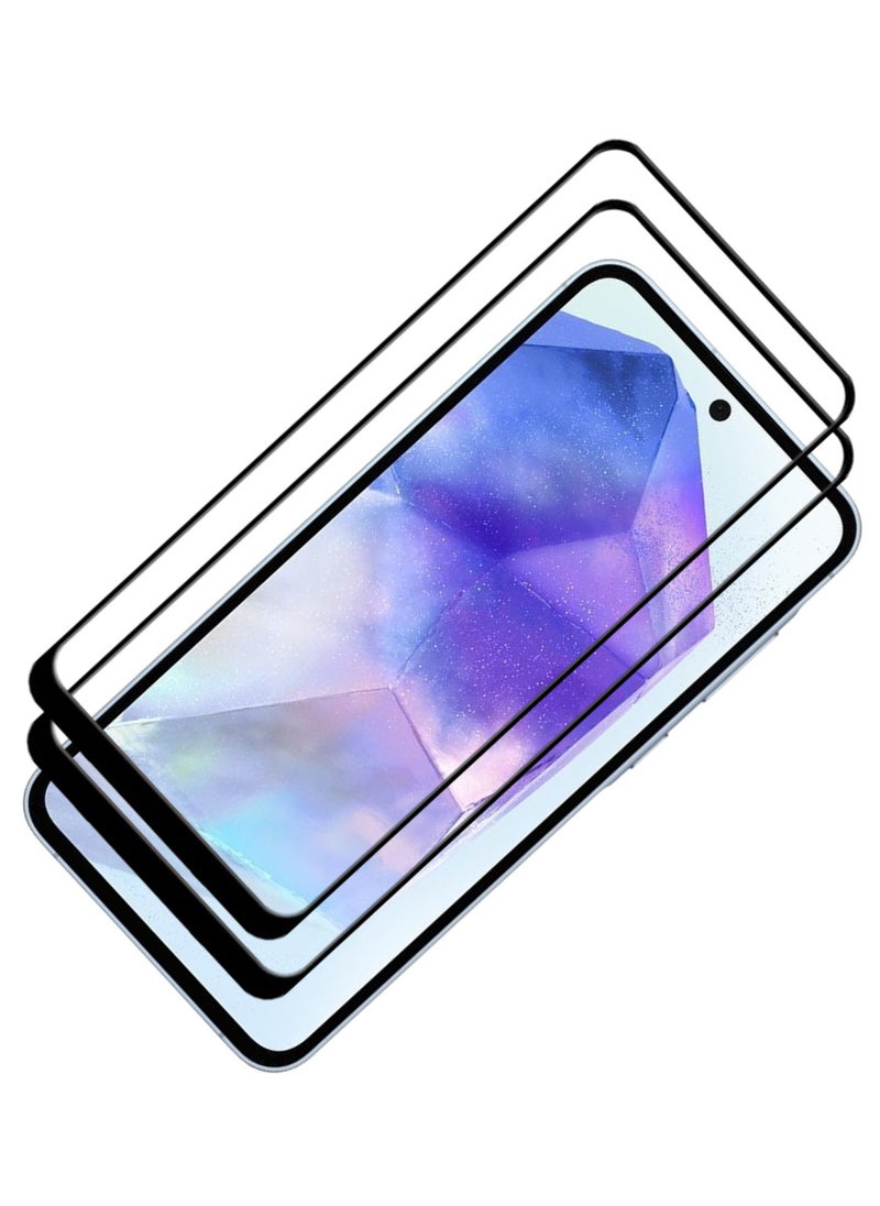 ACLIX 2 Pieces Antistatic ESD Dustproof Premium Quality High Definition Tempered Glass Screen Protector Designed For Samsung Galaxy A55 - Image 1