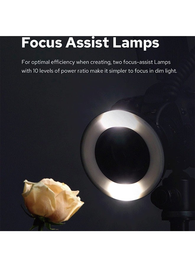 GODOX MF-R76 ماكرو LED حلقة فلاش Speedlite 76Ws 660 ومضات كاملة الطاقة أنابيب فلاش مزدوجة تعديل الطاقة 1/128 إلى 1/1 10 مستويات من نسبة الطاقة
