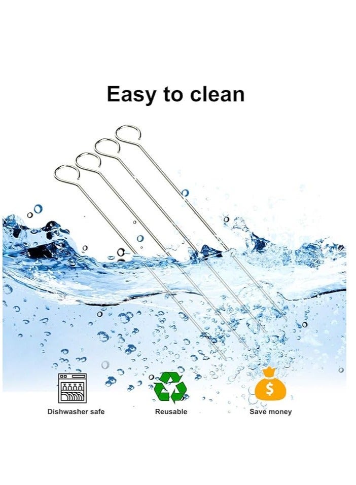 Stainless steel BBQ skewers, 30 cm x 10 pieces, metal BBQ skewers - Image 3