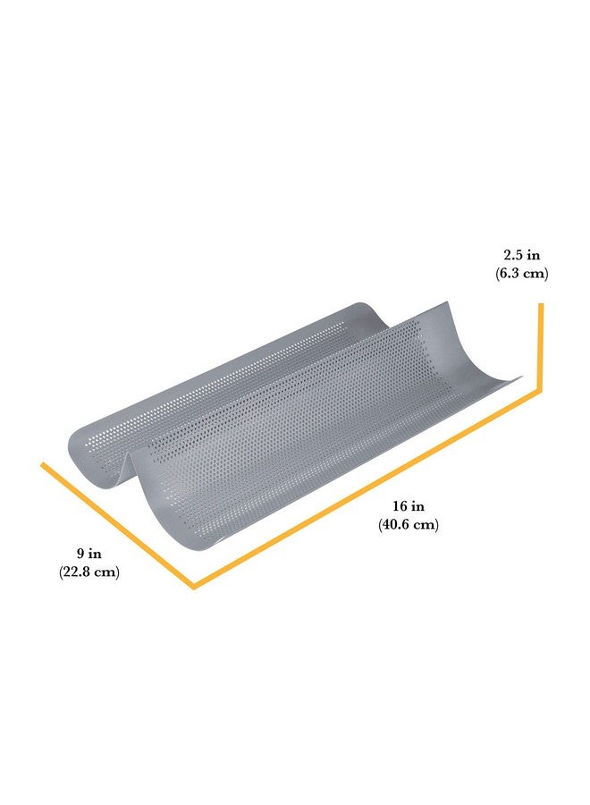 chicago metallic Chicago Metallic Commercial II Non-Stick Perforated French Bread Pan, Perfect for creating a crisp, golden-brown crust, - Image 2