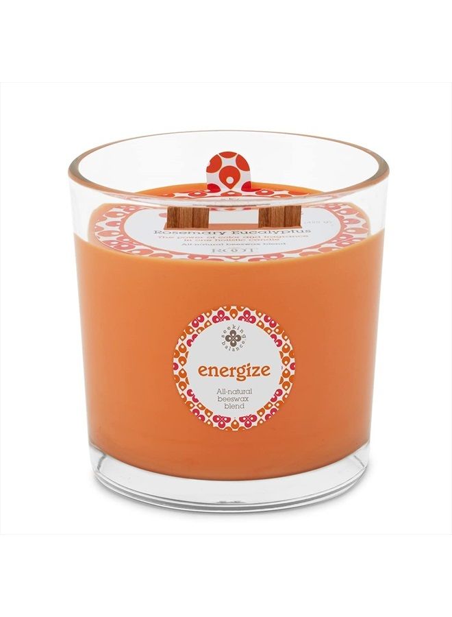 Root Candles شمعة سبا بخشب الفتيل توازن البحث، 12 أونصة، تنشيط: إكليل الجبل والأوكاليبتوس - Image 1