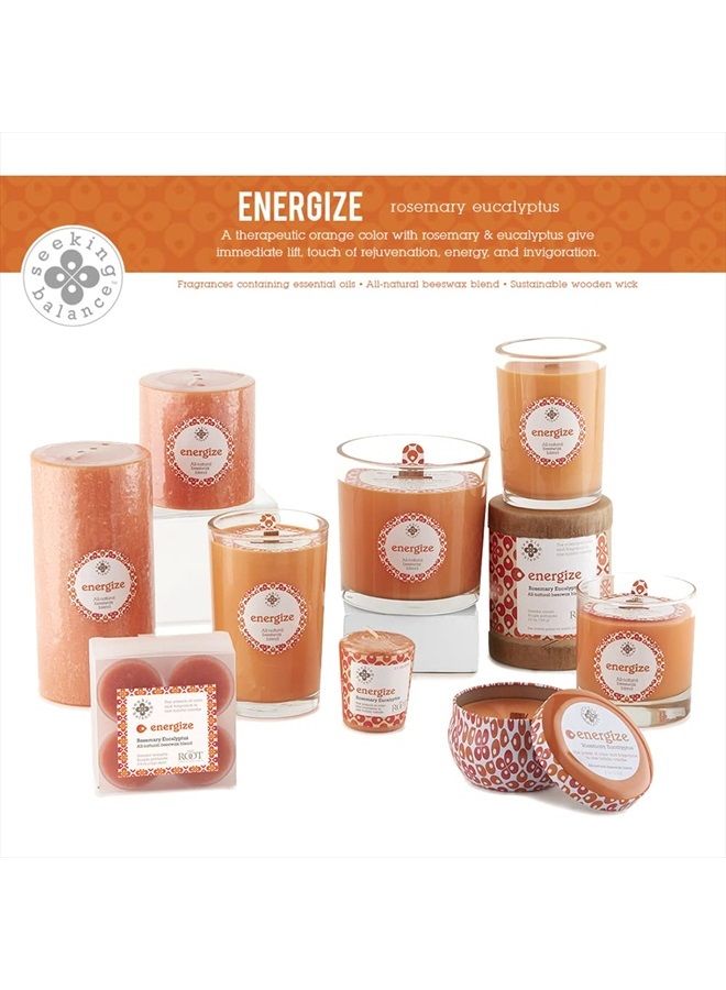 Root Candles شمعة سبا بخشب الفتيل توازن البحث، 12 أونصة، تنشيط: إكليل الجبل والأوكاليبتوس - Image 3