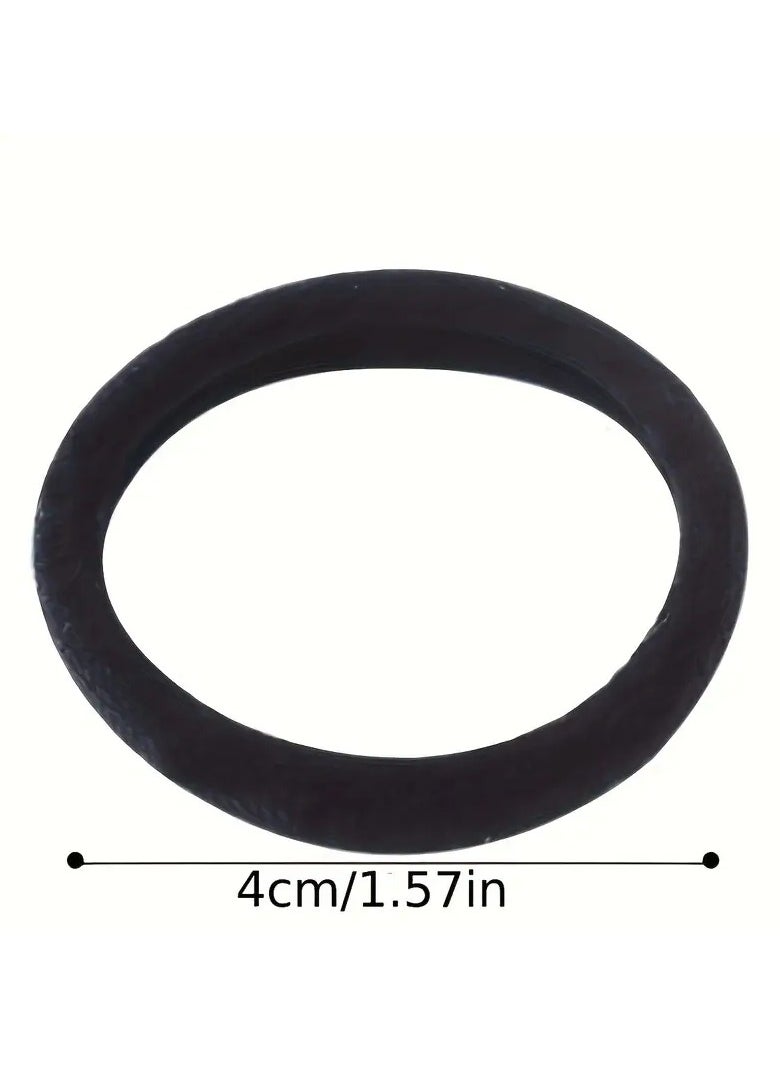 Generic 100PCS Hair Ties Black Large Stretch No Damage Ponytail Cotton Seamless Hair Ties Elastic for Women Thick Heavy Curly Hair  - Image 3