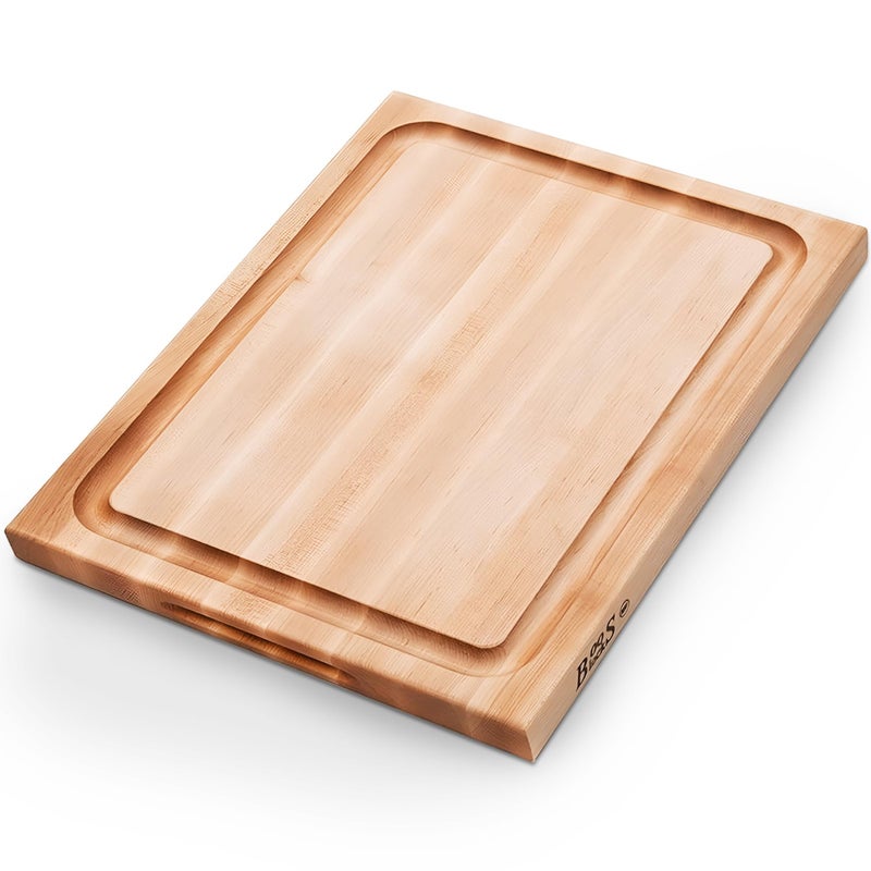 John BOOS John Boos CB Series Maple Cutting Board wJuice Groove 15 Thick Butcher Block Wooden Reversible Kitchen Prep Chopping Slab wRecessed Finger Grips  Edge Grain Construction 20 x 15 