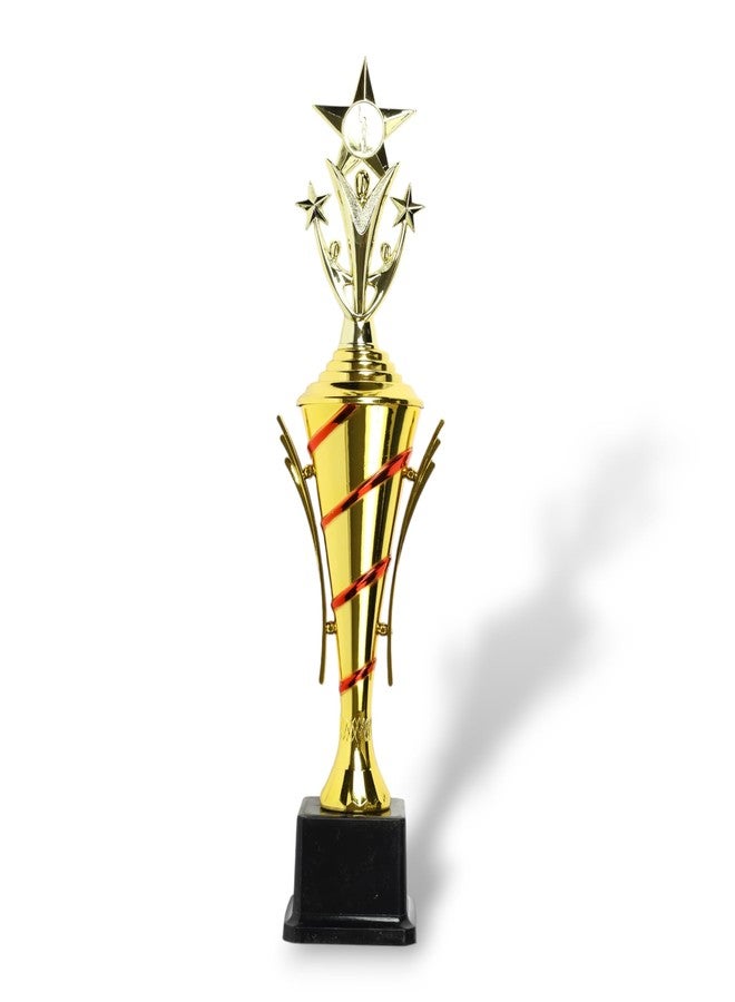 Artright Red Pillar Trophy, 40cm Gold Winner Champion Award for Sports and Events, 42x8x8cm - Image 1