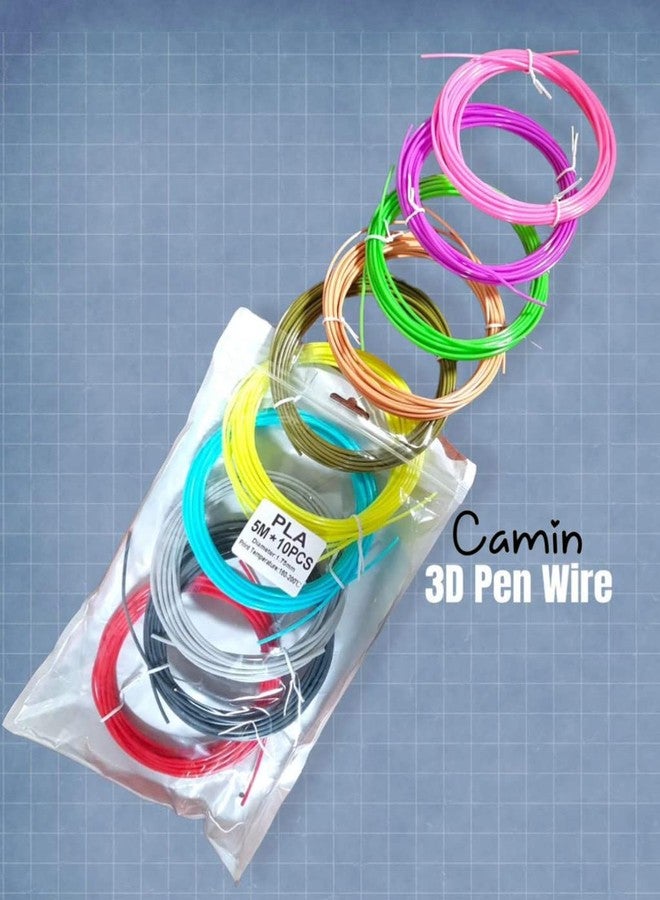 Camin PLA 3D Pen Filaments | 10 Colors x 5 mtr 3D Pen Filament Refills 1.75 mm PLA - Image 3