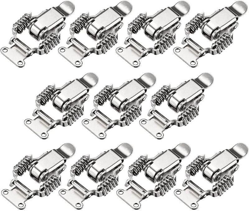Nickel Plated Iron Compression Spring Latch Clamp 70mm Long Pack of 10 - Image 1