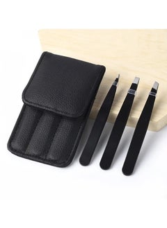 Remy Belle Eyebrows Tweezers Set, Stainless Steel Precision Remover Kit for Facial Hair, Inward Growing Hair and Splinter, Suitable for Women, Men (Black)  - Image 1