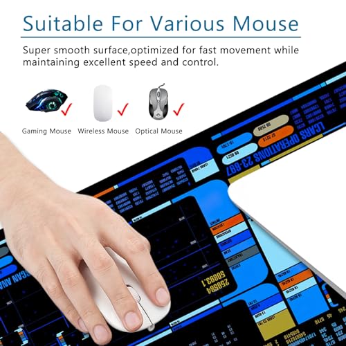 T TOPLAY Spacecraft Dashboard Gaming Mouse Pad Large Mouse Pad Office Desk Accessories XL Desk Mat 315x118x012 inch Blue Large Desk Pad Keyboard Pad Console - Image 3