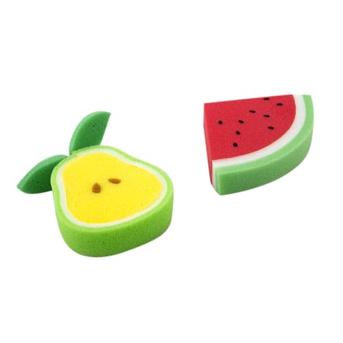 BabyMoo Sliced Fruit Shaped Multicolour 2 Pk Cleaning Soft Shower Bath Sponge (0-36 Month) - Image 5