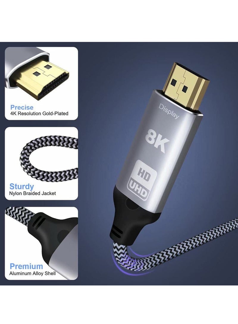 igeekwell USB4 USB-C Type-C Source to HDMI 2.0 Display 8K UHD 4K DP to HDMI Male Monitor Cable Connection,Type-C to HDMI(3M,1PACK) - Image 3