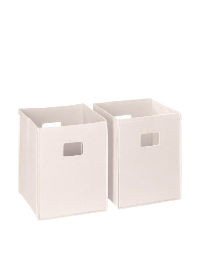 RiverRidge Kids 2pc Fabric Collapsible Storage Cube Organizers with Handles for Playroom Organization - Cream - Image 1