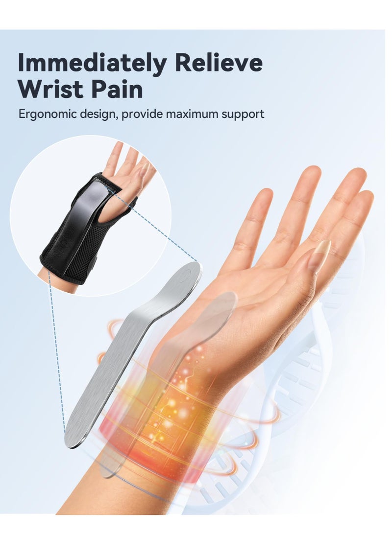 Excefore Wrist Brace for Carpal Tunnel, Adjustable Knob Hand Brace Night Support, Fits Right Hand, for Tendonitis Arthritis Sprains, Relief for Carpal Tunnel Syndrome Pain, for Women And Men (5.5-8 inch) - Image 3