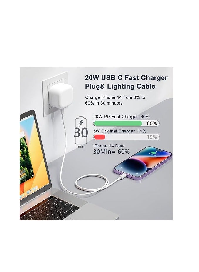 20W Adapter White With Usb-C Cable - White  - Image 3