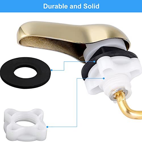 iFealClear 2 Pack Polished Gold Universal Toilet Tank Flush Lever Replacement, Brass Side/Angle Mount Toilet Handle Fits Most Toilets - Image 4