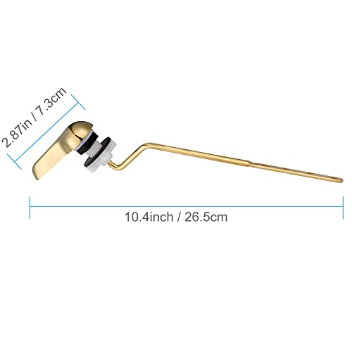 iFealClear 2 Pack Polished Gold Universal Toilet Tank Flush Lever Replacement, Brass Side/Angle Mount Toilet Handle Fits Most Toilets - Image 2