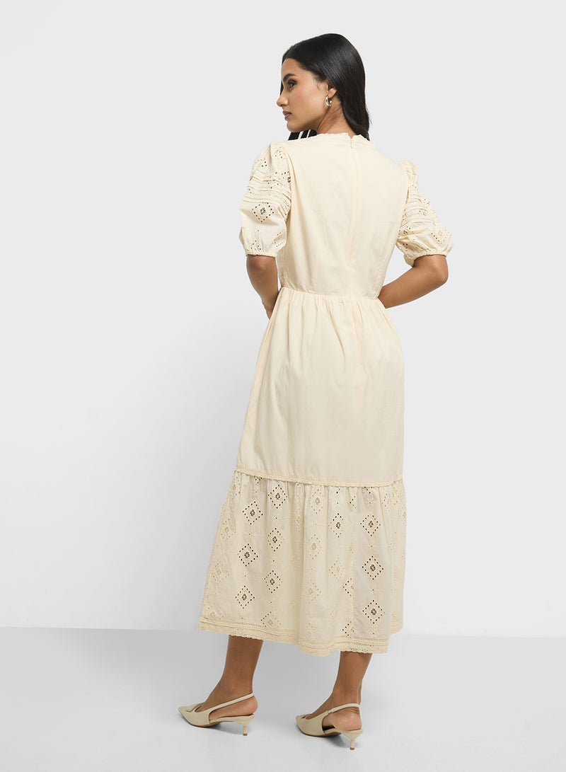 French Connection Eyelet Tiered Dress - Image 2