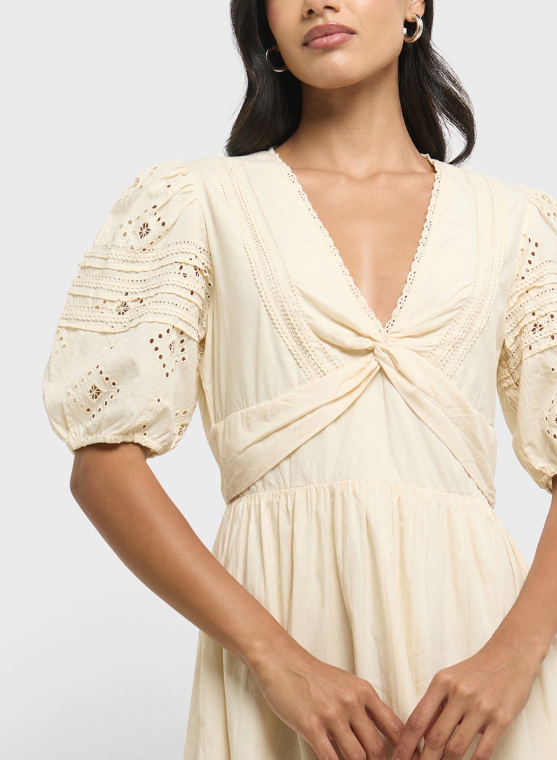 French Connection Eyelet Tiered Dress - Image 3