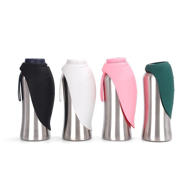 Pink 23.67 Oz Portable Stainless Steel Dog Water Bottle For Travel Hiking Camping Outdoor Pet Water Dispenser - Image 1