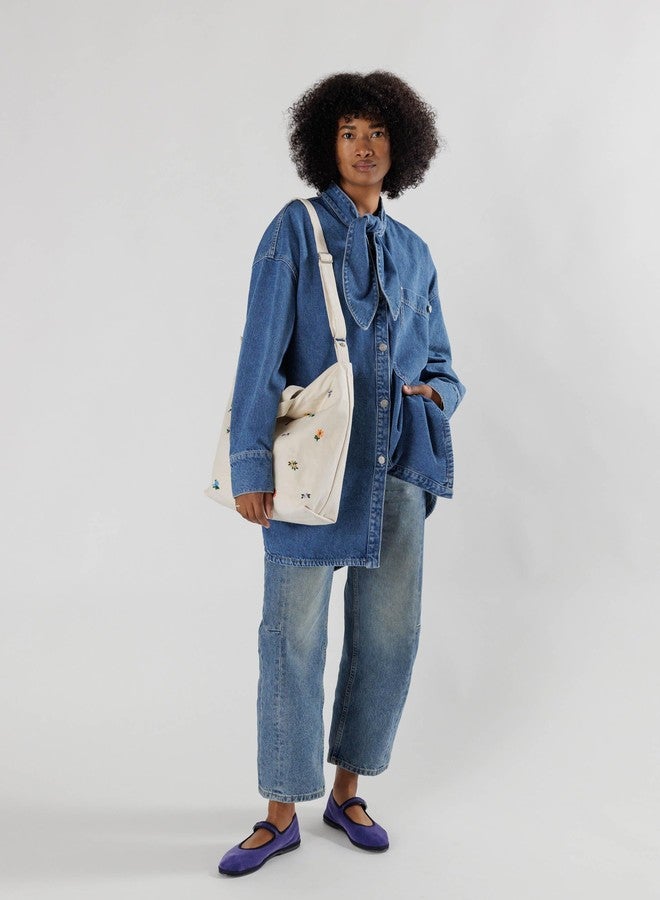 BAGGU Horizontal Zip Duck Bag - Embroidered Ditsy Floral - Image 2