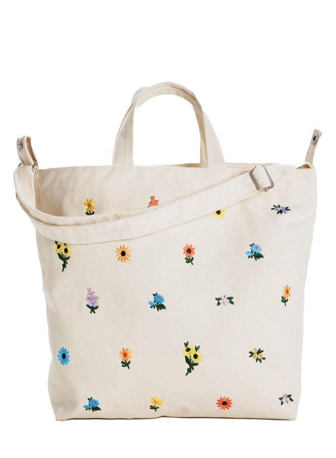 BAGGU Horizontal Zip Duck Bag - Embroidered Ditsy Floral - Image 1