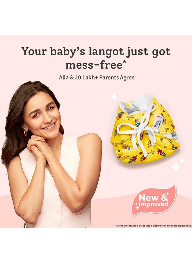 Superbottoms First Love Dryfeel Langot For Newborn Baby | No Mess Langot | Premium Cotton Padding (No Sponge) | Ultra-soft | Mess-free Diaper-free Time | 0-9M | (Sweet Tooth, Pack Of 3, Small). - Image 2
