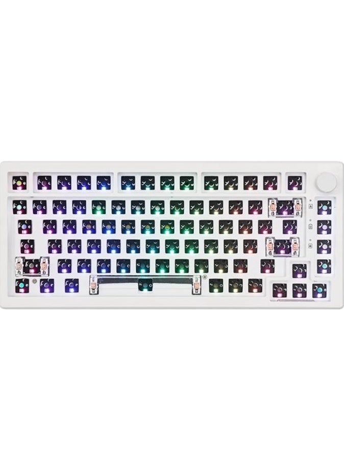 erorex - Mechanical Keyboard Kit, Hot Swappable 2.4Ghz/Bluetooth 5.0/USB-C Wired Gaming Keyboard Kit, with Silicone Pad, 3000mAh Battery, South-Facing LED, RGB Backlight for Win/Mac (White) - Image 1