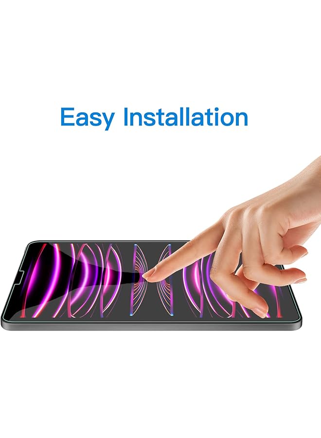 جي تيك واقي شاشة لجهاز ايباد برو 11 انش 2022 2021 2020 2018 موديل ايباد اير 5 4 2022 2020 10.9 انش متوافق مع خاصية التعرف على الوجه من الزجاج المقوى عبوة واحدة - Image 5