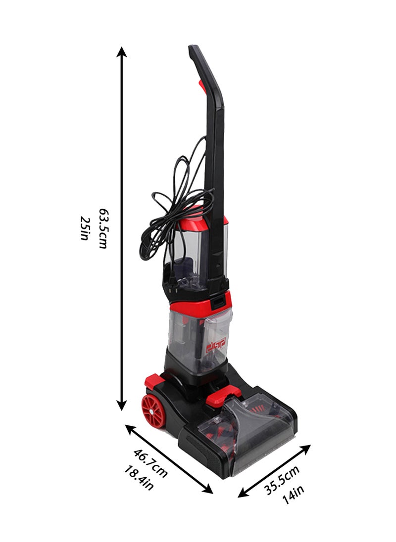 DSP 2-in-1 Upright Carpet Washer & Hard Floor Cleaner, 18KPA Suction, 800W Motor, Brush & Heat Technology, Powerful Vacuum Cleaner, 800RPM, Black & Red  - Image 4