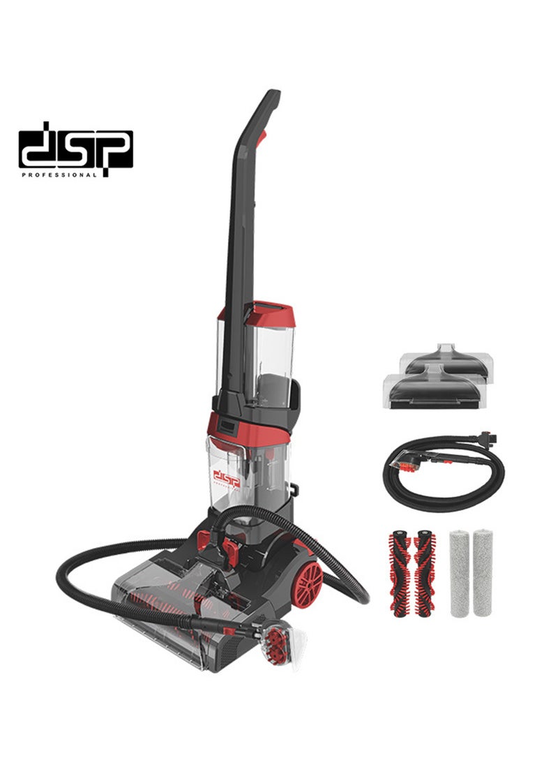 DSP 2-in-1 Upright Carpet Washer & Hard Floor Cleaner, 18KPA Suction, 800W Motor, Brush & Heat Technology, Powerful Vacuum Cleaner, 800RPM, Black & Red  - Image 1
