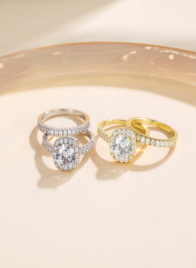 EAMTI 1.25CT 925 Sterling Silver Bridal Rings Sets Cubic Zirconia Halo CZ Engagements Rings Wedding Bands for Women Promise Rings for her Size 3-13 - Image 3