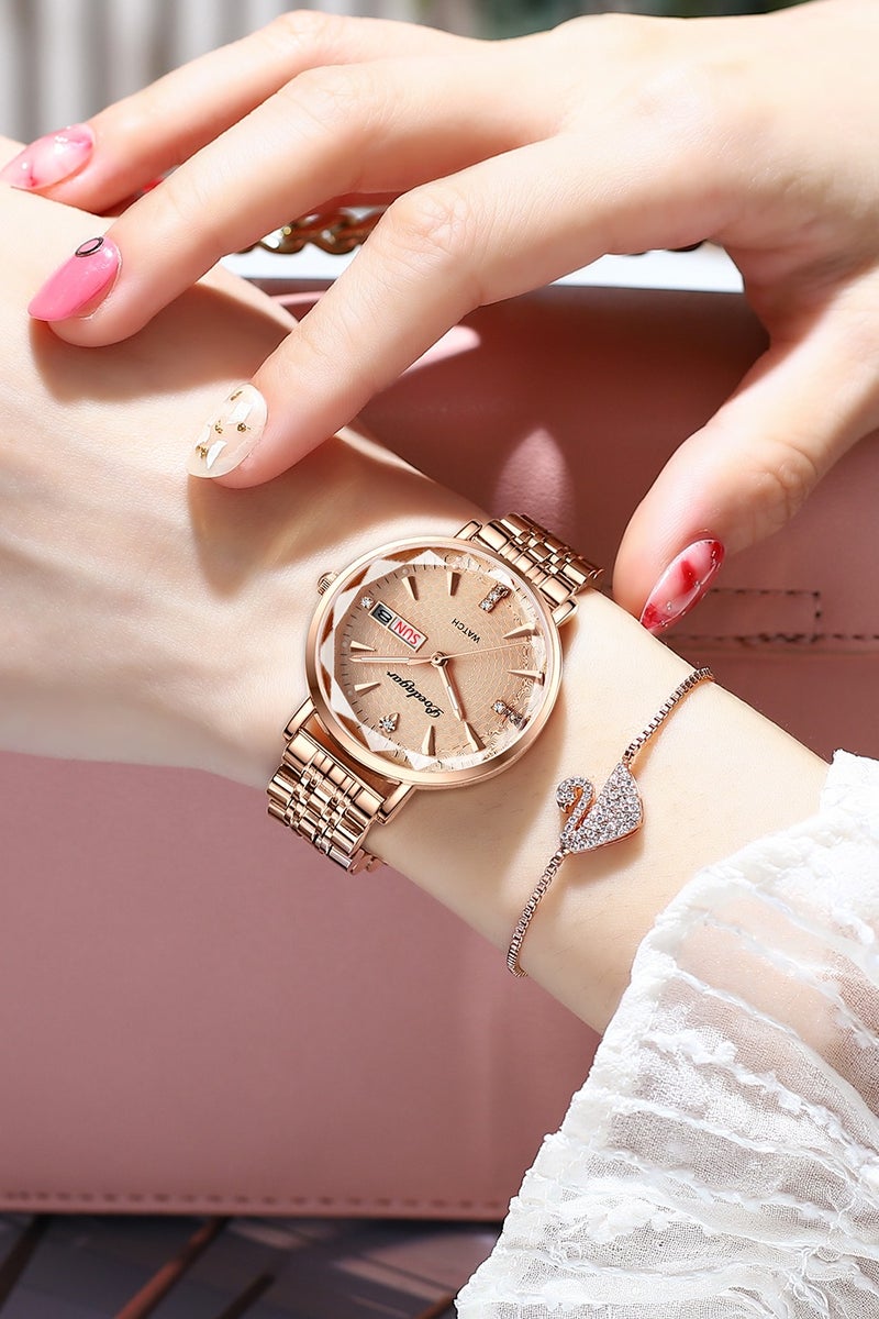 پوداجار المرأة ساعة، النساء للماء مضيئة الكوارتز الكلاسيكية ساعة المعصم-32mm - Image 3