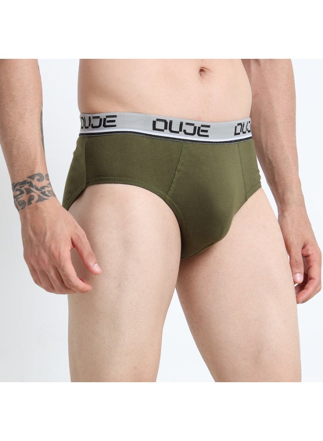 DUJE Men’s Brief OE (Outer Elastic) (3-Pack Combo 5 – Maroon, Grey & Green) | 100% Combed Cotton | Breathable, Sweat-Absorbing, Anti-Bacterial & Odour-Free Daily Comfort Innerwear - Image 2