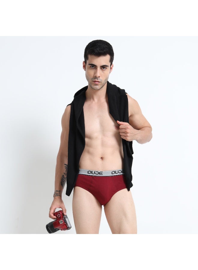 DUJE Men’s Brief OE (Outer Elastic) (3-Pack Combo 5 – Maroon, Grey & Green) | 100% Combed Cotton | Breathable, Sweat-Absorbing, Anti-Bacterial & Odour-Free Daily Comfort Innerwear - Image 5