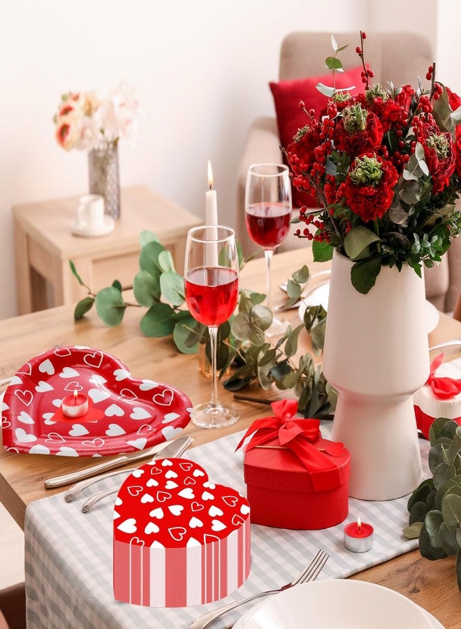 FillTouch مجموعة فيل تاتش من 100 قطعة من أطباق ورقية على شكل قلب مع مناديل ورقية لعيد الحب، مثالية لأطباق عيد الحب، وحفلات الزفاف، وأعياد الميلاد، والذكرى السنوية (تصاميم مبتكرة). - Image 5